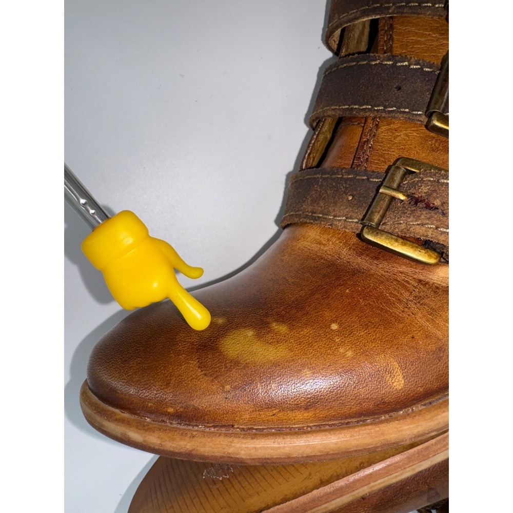 BED|STU ROAN Brown Leather Boots 4 Buckle Block Heel Moto Boho Western Sz 7.5 - Picture 12 of 14